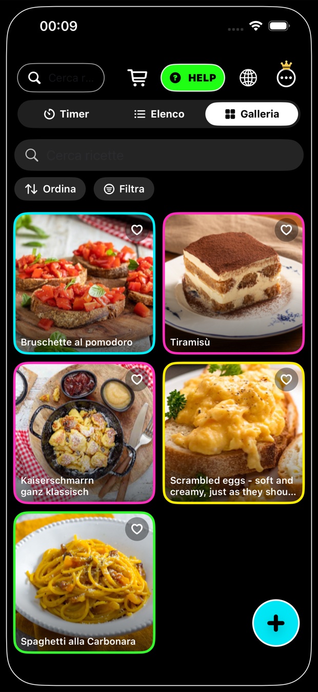 La galleria delle ricette in EasyRecipes